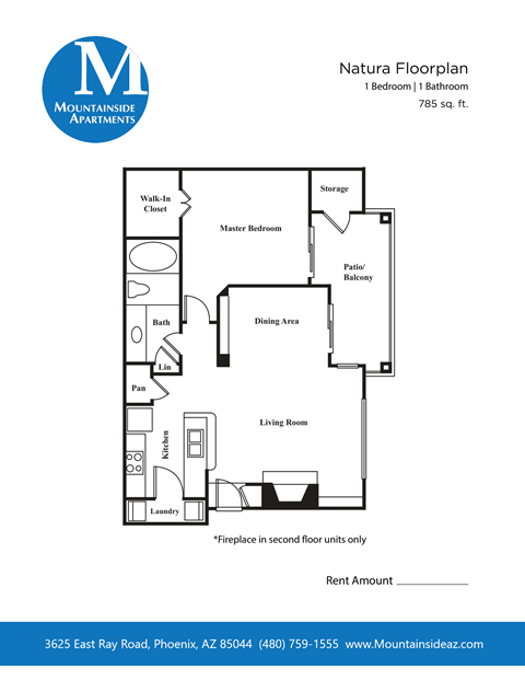 a floor plan of a unit with a bedroom and a bathroom